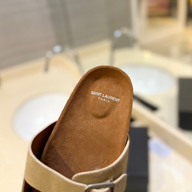 SL Flat Sandal Women Brown Beige Seude