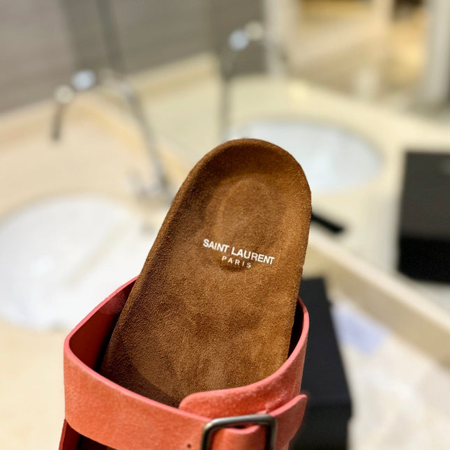 SL Flat Sandal Women Brown Pink Seude