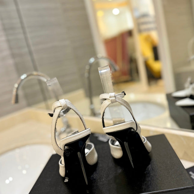 SL AYERS SNAKE CRYSTAL SANDAL WHITE CALFSKIN