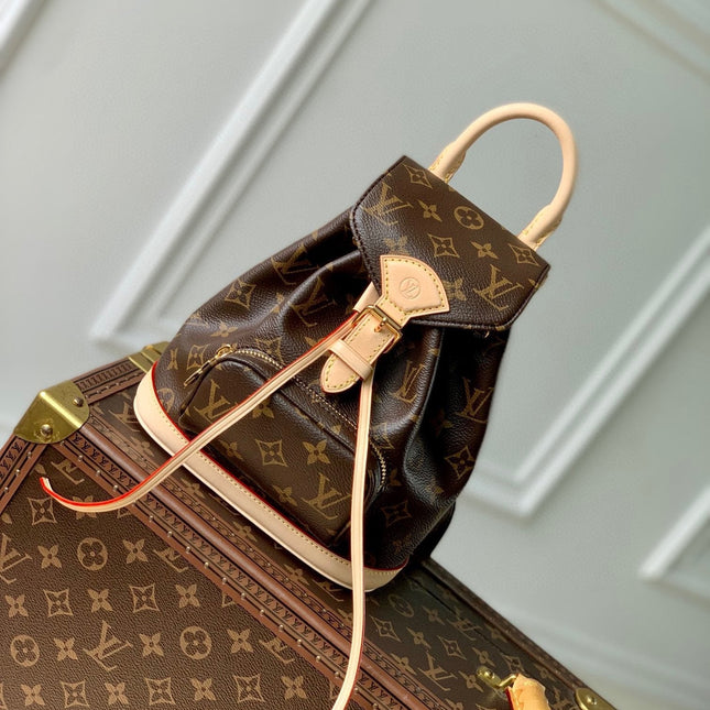 MONTSOURIS MINI BACKPACK 25 IN BROWN MONOGRAM CANVAS