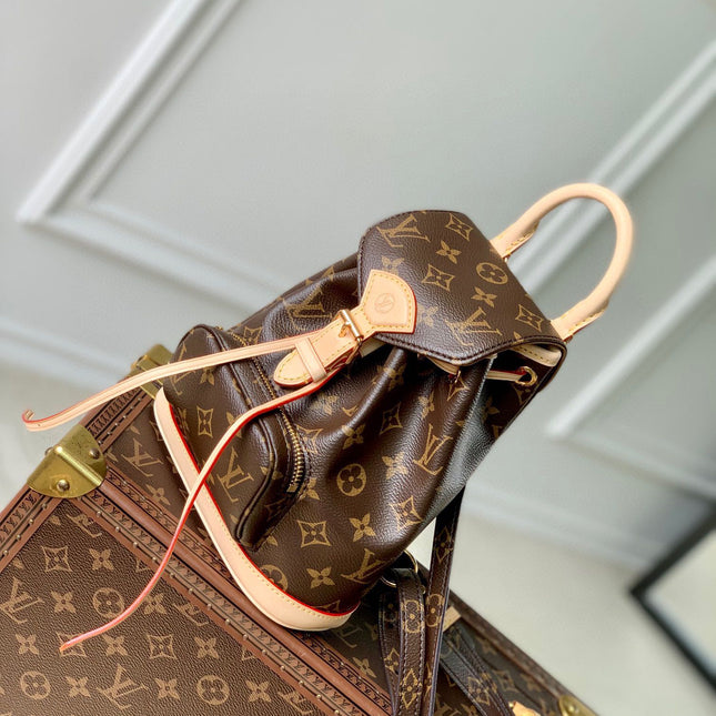 MONTSOURIS MINI BACKPACK 25 IN BROWN MONOGRAM CANVAS