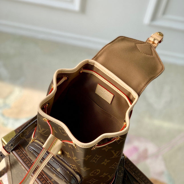 MONTSOURIS MINI BACKPACK 25 IN BROWN MONOGRAM CANVAS