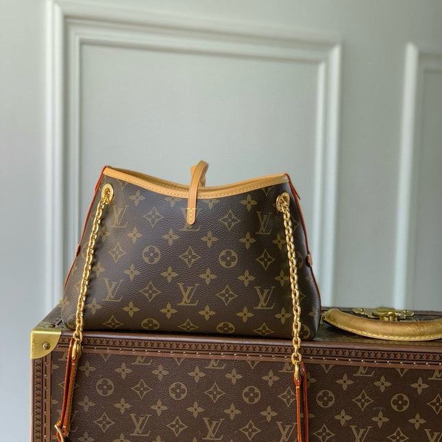 CARRYALL BB BAG 26 IN BROWN MONOGRAM COATED CANVAS AND CALFSKIN GOLD HARDWARE