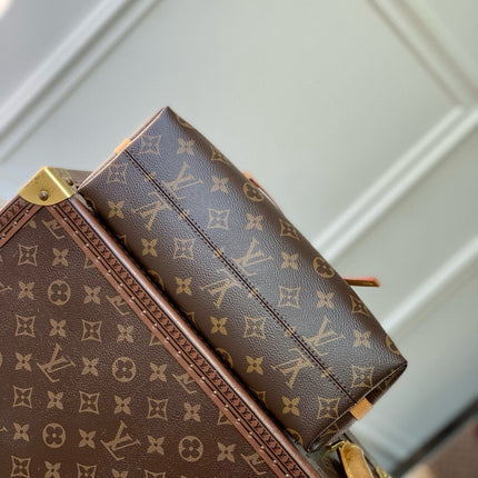 CARRYALL BB BAG 26 IN BROWN MONOGRAM COATED CANVAS AND CALFSKIN GOLD HARDWARE