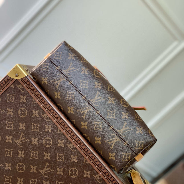 CARRYALL BB BAG 26 IN BROWN MONOGRAM COATED CANVAS AND CALFSKIN GOLD HARDWARE