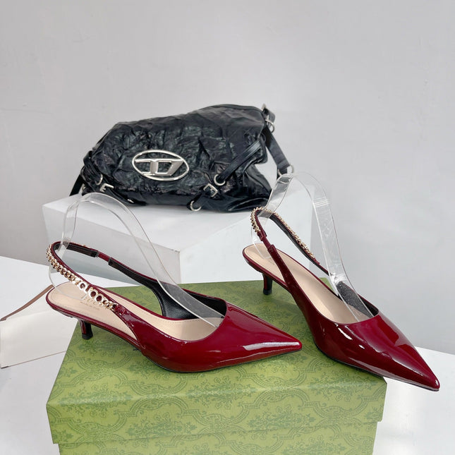 GG SIGNORIA 45 SLINGBACK PUMP BLOOD LAMBSKIN
