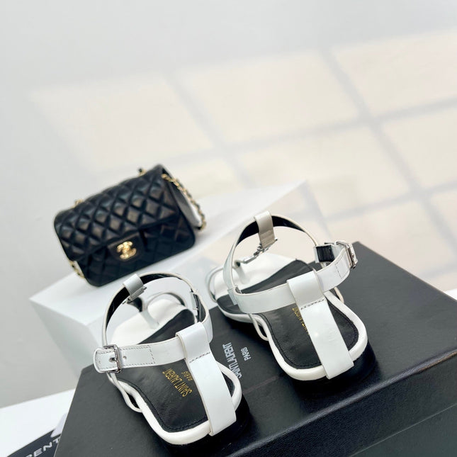 SL CASSANDRA ONE SANDAL FLAT WHITE CALFSKIN