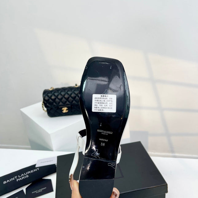 SL CASSANDRA ONE SANDAL FLAT WHITE CALFSKIN