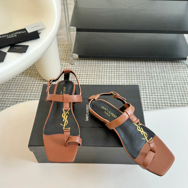 SL CASSANDRA ONE SANDAL FLAT CIDER CALFSKIN