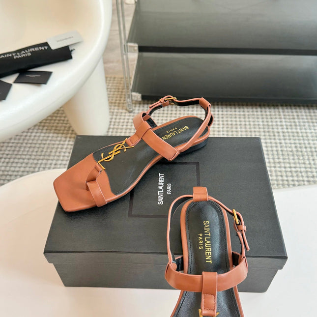 SL CASSANDRA ONE SANDAL FLAT CIDER CALFSKIN