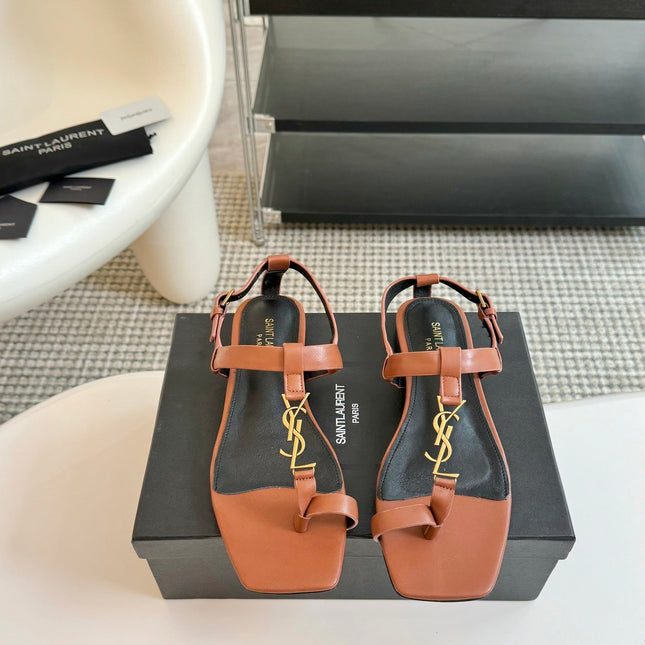 SL CASSANDRA ONE SANDAL FLAT CIDER CALFSKIN