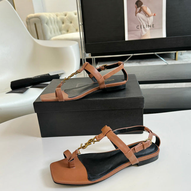 SL CASSANDRA ONE SANDAL FLAT CIDER CALFSKIN