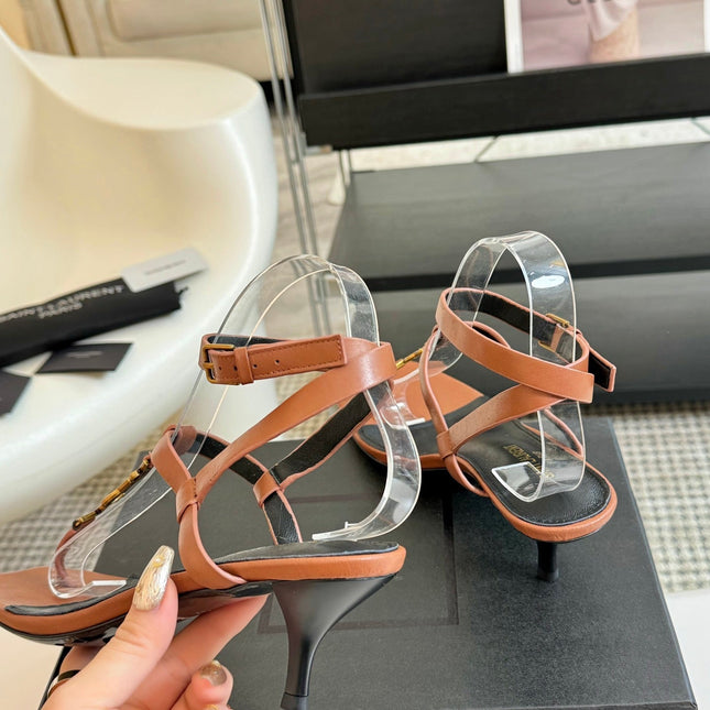 SL CASSANDRA MID-HEEL SANDAL CIDER CALFSKIN