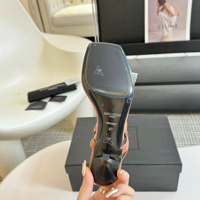 SL CASSANDRA MID-HEEL SANDAL CIDER CALFSKIN