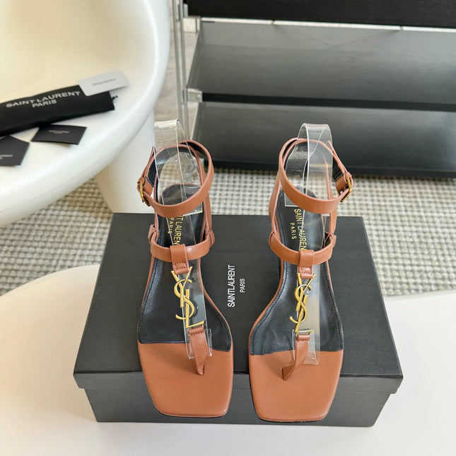 SL CASSANDRA MID-HEEL SANDAL CIDER CALFSKIN