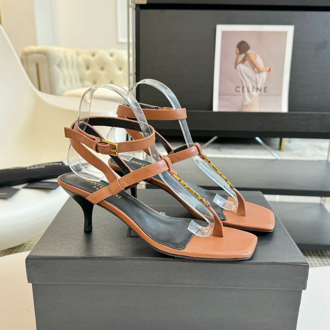 SL CASSANDRA MID-HEEL SANDAL CIDER CALFSKIN