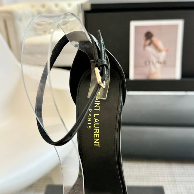 SL SQUARE-TOED HIGH HEELS BLACK CALFSKIN