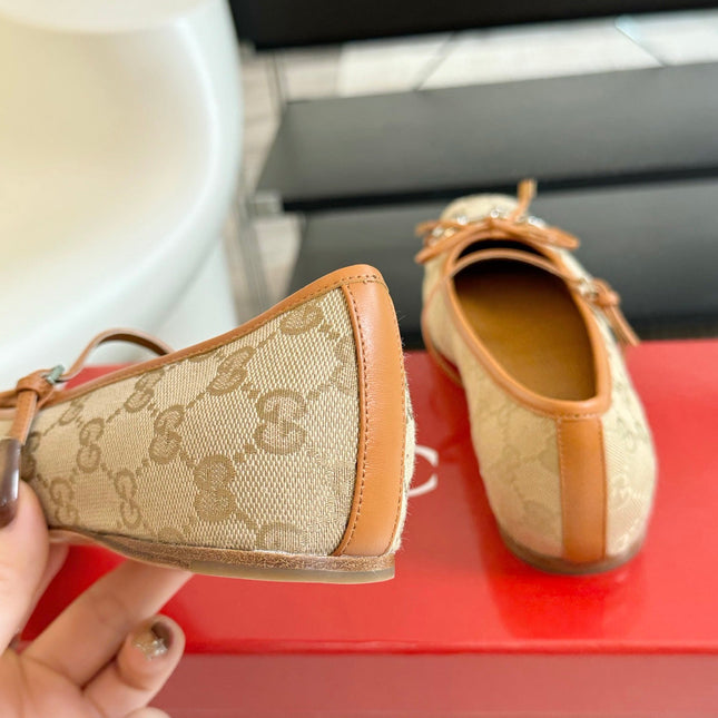 GG BALLET FLAT TORTILLA FABRIC