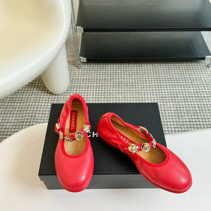 MARY JANE SHOES ROSE RED SHEEPSKIN
