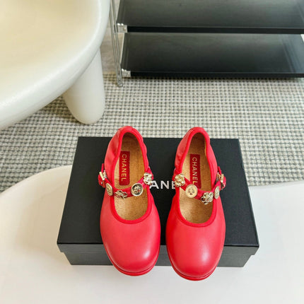 MARY JANE SHOES ROSE RED SHEEPSKIN