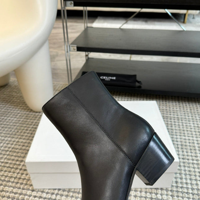 ANKLE BOOTS 45 MM IN BLACK CALFSKIN