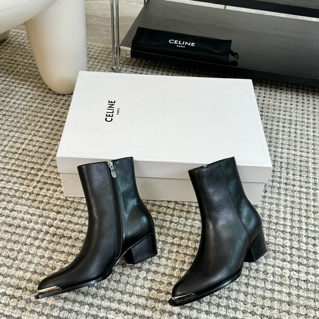 ANKLE BOOTS 45 MM IN BLACK CALFSKIN