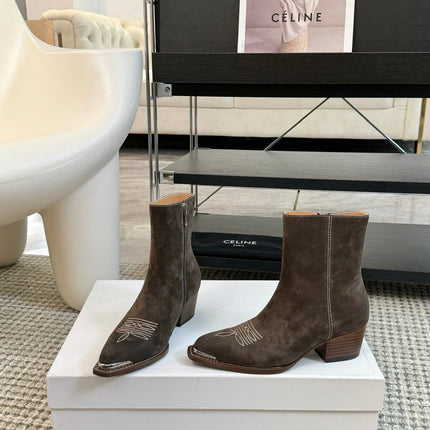 ANKLE BOOTS 45 MM IN MOCHA BROWN SUEDE