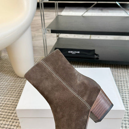 ANKLE BOOTS 45 MM IN MOCHA BROWN SUEDE