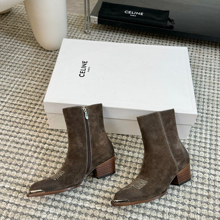 ANKLE BOOTS 45 MM IN MOCHA BROWN SUEDE