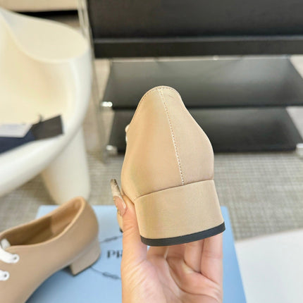 LACE-UP HIGH SHOES IN BEIGE CANVAS