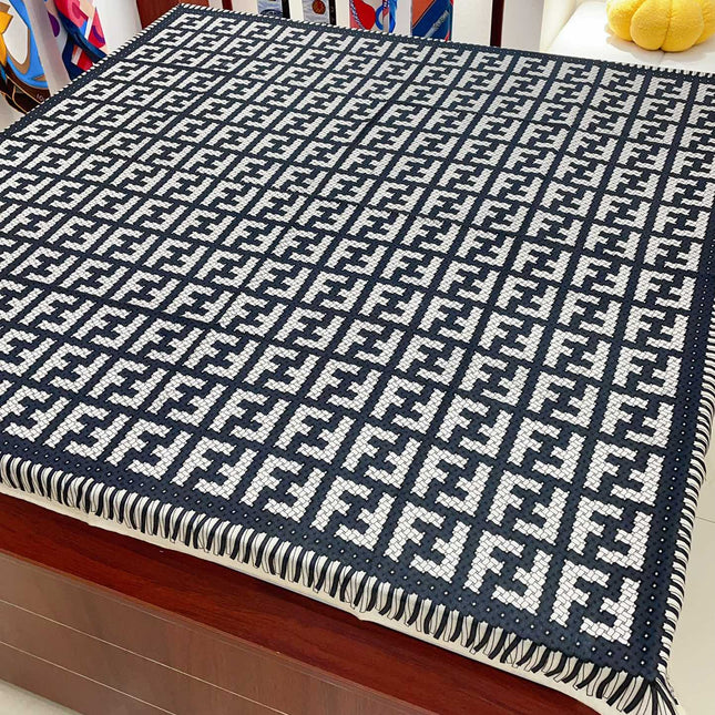 FF PONCHO 140 CM SCRAF IN BLACK MONOGRAM SILK CASHMERE