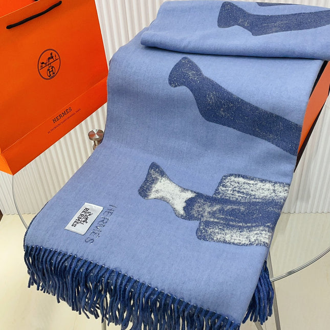 CHEVAL D'ATTELAGE BLANKET 180 CM IN NAVY BLUE LAMBSWOOL AND CASHMERE 231863