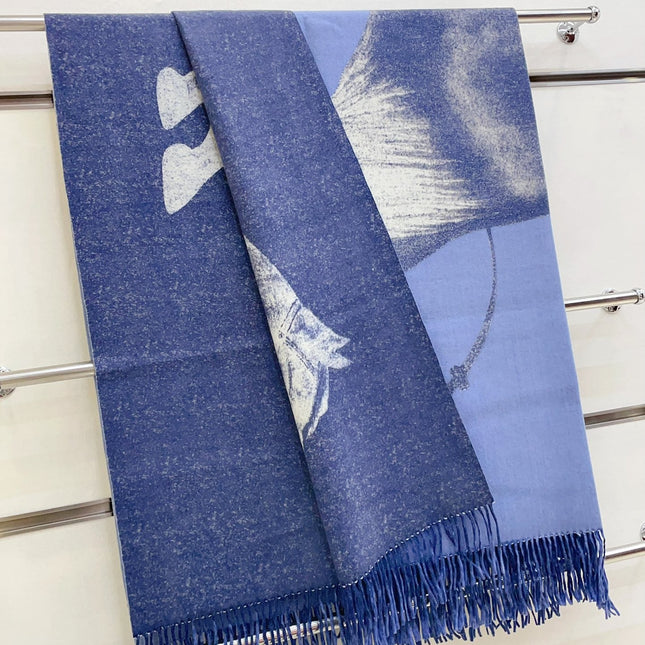 CHEVAL D'ATTELAGE BLANKET 180 CM IN NAVY BLUE LAMBSWOOL AND CASHMERE 231863