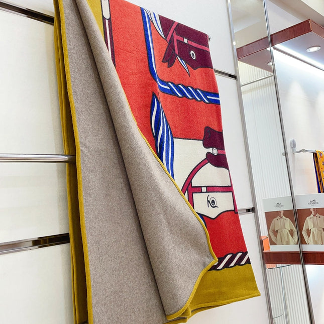 BLANKET 180 CM IN COLORFUL LAMBSWOOL AND CASHMERE 256063