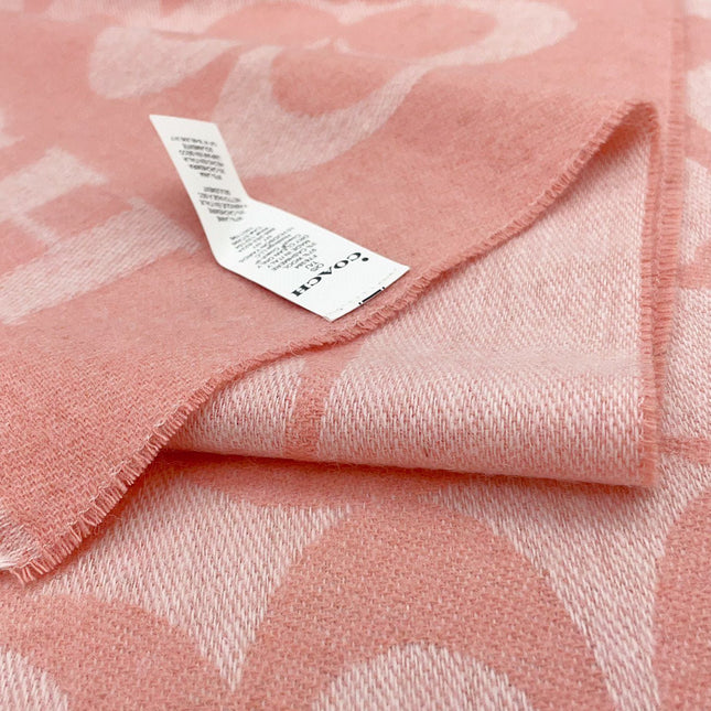 CLASSIC MONOGRAM LOGO WOOL SCARF 195 CM FLAMINGO PINK 316253