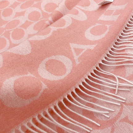 CLASSIC MONOGRAM LOGO WOOL SCARF 195 CM FLAMINGO PINK 316253