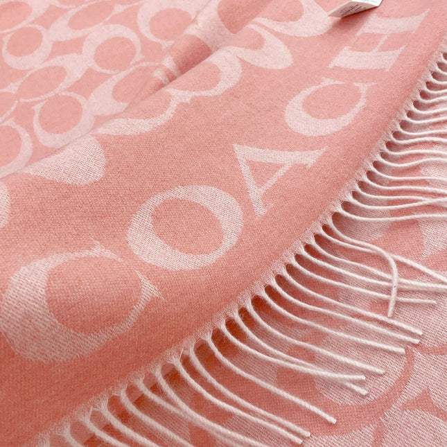 CLASSIC MONOGRAM LOGO WOOL SCARF 195 CM FLAMINGO PINK 316253