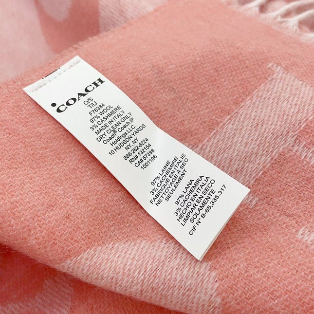 CLASSIC MONOGRAM LOGO WOOL SCARF 195 CM FLAMINGO PINK 316253