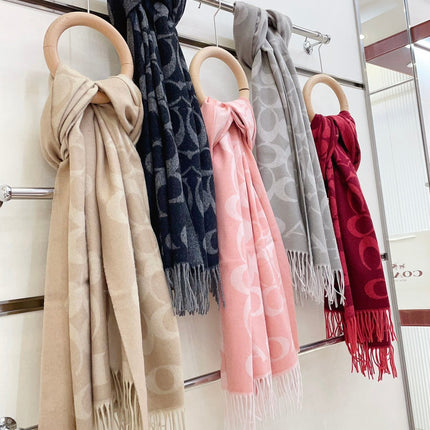CLASSIC MONOGRAM LOGO WOOL SCARF 195 CM FLAMINGO PINK 316253