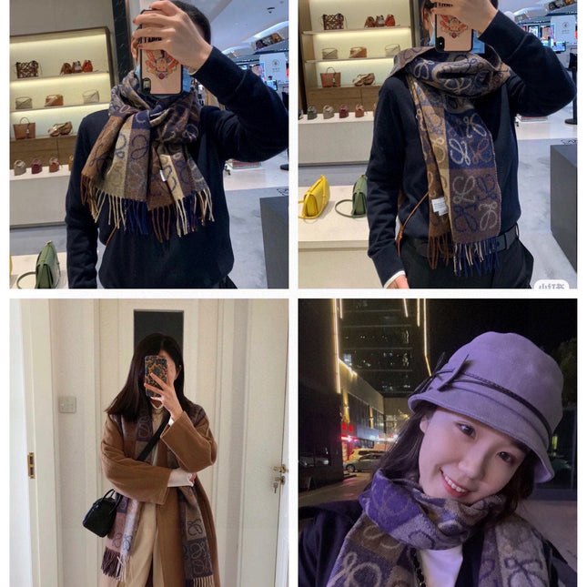 SCARF 200 CM IN COLORFUL WOOL AND CASHMERE 413567