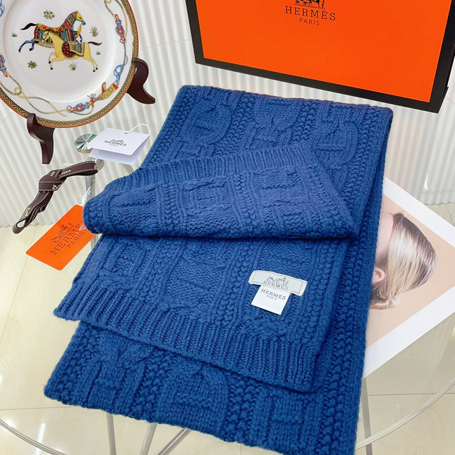 FAUBOURG MUFFLER 170 CM IN COBALT BLUE CASHMERE