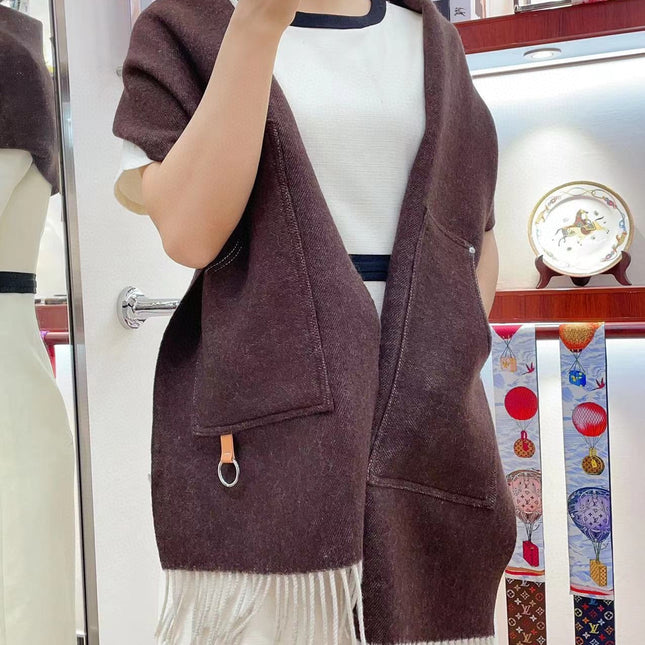 CARGO MUFFLER 190 CM IN CHESTNUT BROWN CASHMERE 375382