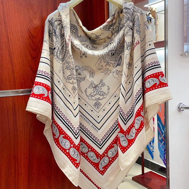 TATOUAGES MARINS BANDANA SHAWL 135 CM COLORFUL 385444