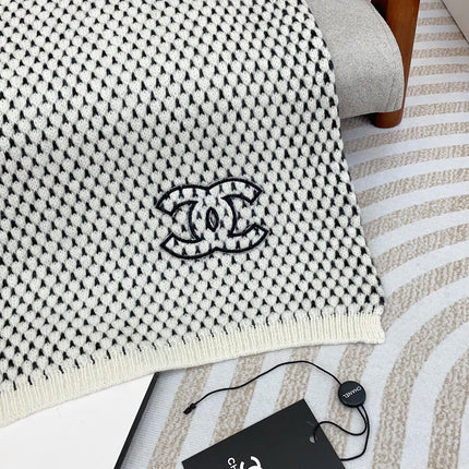 SCARF 180 CM IN WHITE MIX BLACK CASHMERE  394592