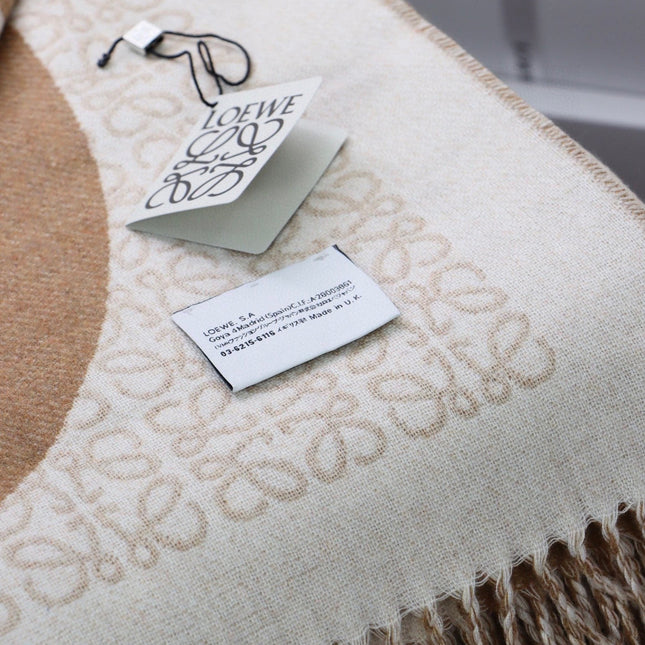 ANAGRAM SCARF 140 CM IN CAMEL BEIGE WOOL 410213