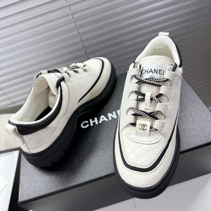 CHANEL 25S SNEAKERS 35MM IN WHITE CALFSKIN