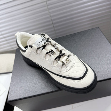 CHANEL 25S SNEAKERS 35MM IN WHITE CALFSKIN