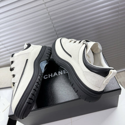 CHANEL 25S SNEAKERS 35MM IN WHITE CALFSKIN