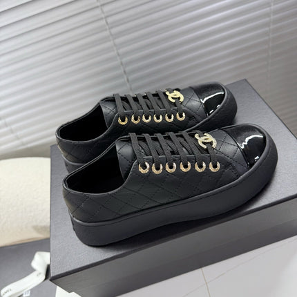 CHANEL 25S TRAINERS BLACK FULL 35MM IN CALFSKIN