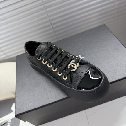 CHANEL 25S TRAINERS BLACK FULL 35MM IN CALFSKIN
